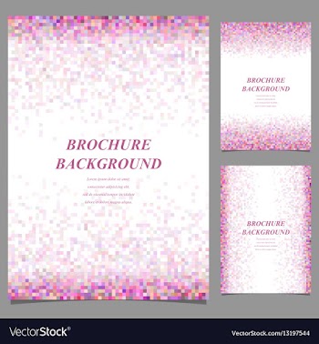 Geometric square pattern page template set vector image