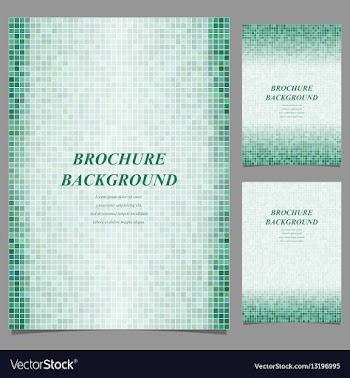 Geometric square pixel page template set vector image