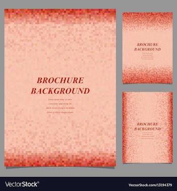 Geometric square pixel pattern page template set vector image