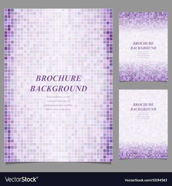 Geometric square pixel pattern page template set vector image