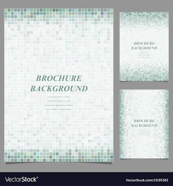 Geometric square pixel pattern page template set vector image