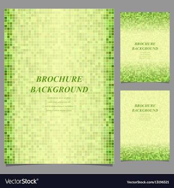 Geometric square pixel pattern page template set vector image