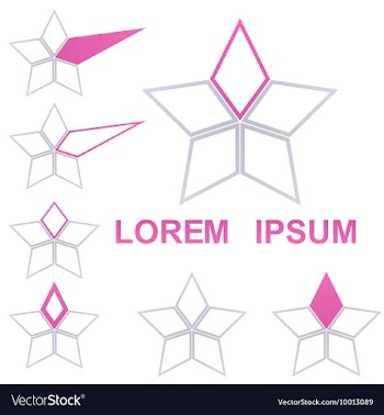 Geometric Star Logo Set vector image