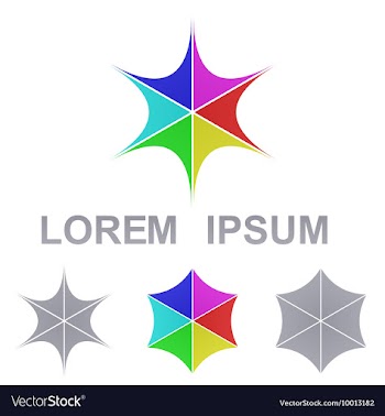 Geometric Star Logo Set vector image