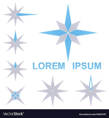 Geometric Star Logo Set vector image