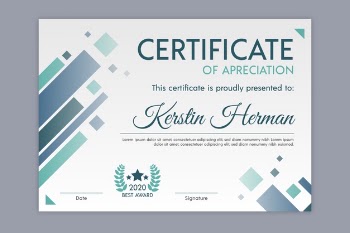 Geometric theme for certificate template Free Vector