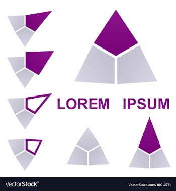 Geometric Triangular Logo Set vector image