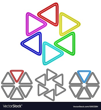 Geometric Triangular Logo Set vector image