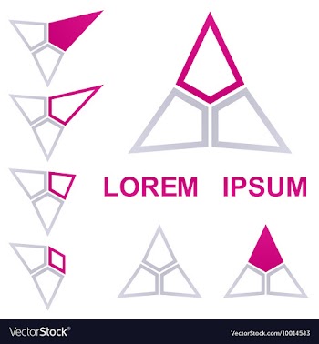 Geometric Triangular Logo Set vector image