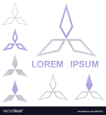 Geometric Triangular Logo Set vector image