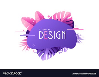 Geometric tropical background decoration vector image