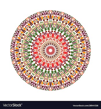 Geometrical abstract circular colorful floral vector image