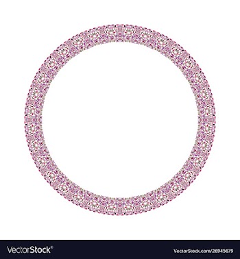 Geometrical abstract colorful floral round border vector image