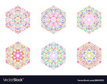 Geometrical abstract colorful flower ornament vector image