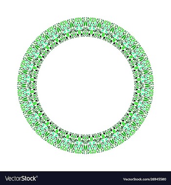 Geometrical abstract floral circle - circular vector image