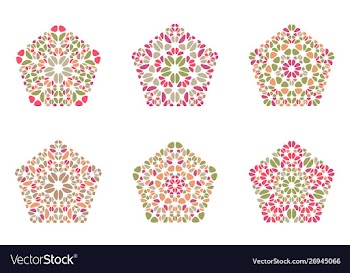 Geometrical abstract floral mosaic ornament vector image