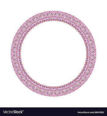 Geometrical abstract floral wreath - circular vector image