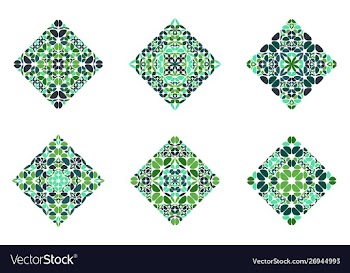 Geometrical abstract flower diagonal square vector image