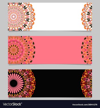 Geometrical abstract flower mandala banner vector image