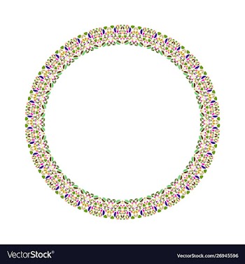 Geometrical abstract gravel mosaic round wreath vector image