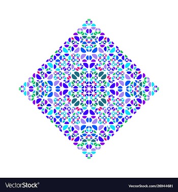 Geometrical abstract isolated petal diagonal vector image