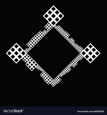 Geometrical abstract monochrome diagonal square vector image