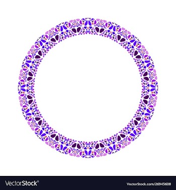 Geometrical abstract mosaic border - round element vector image