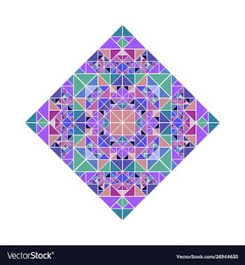 Geometrical abstract ornate isolated tiled mosaic vector image