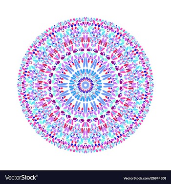 Geometrical abstract round circular floral vector image