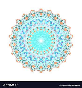Geometrical abstract round triangle tile ornament vector image