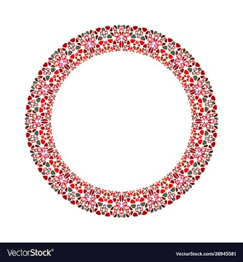 Geometrical abstract stone mosaic circular frame vector image