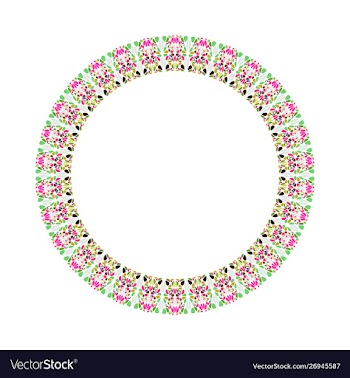 Geometrical abstract stone mosaic circular frame vector image