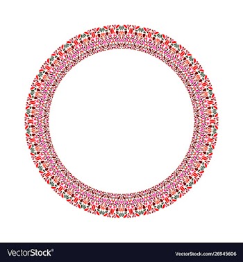 Geometrical abstract stone mosaic circular frame vector image