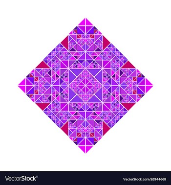 Geometrical abstract tiled mosaic square logo vector image
