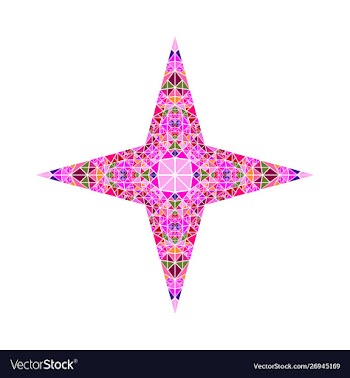 Geometrical abstract tiled mosaic star symbol vector image