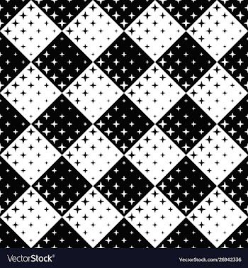 Geometrical black and white abstract star pattern vector image