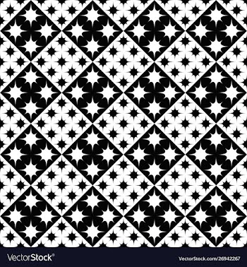 Geometrical black and white curved star pattern vector image