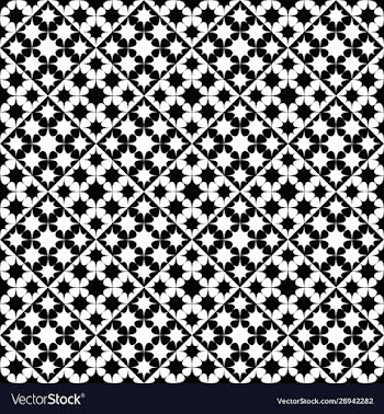Geometrical black and white curved star pattern vector image