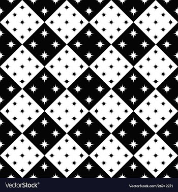 Geometrical black and white seamless curved star vector image