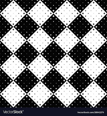 Geometrical black and white seamless curved star vector image