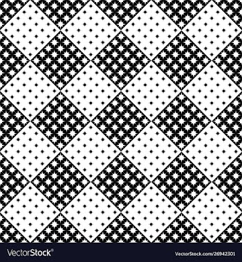 Geometrical black and white seamless curved star vector image