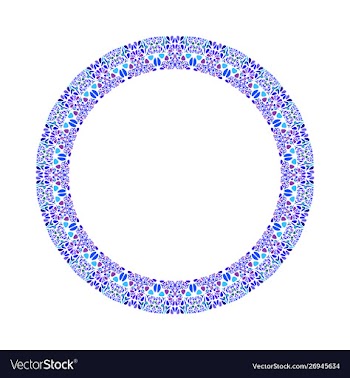Geometrical colorful abstract floral round border vector image