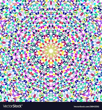 Geometrical colorful abstract flower ornament vector image