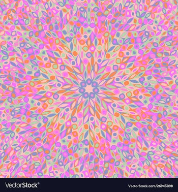 Geometrical colorful abstract radial mosaic vector image