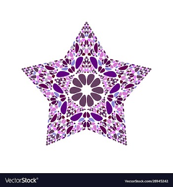Geometrical colorful abstract stone ornament star vector image