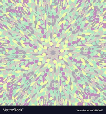 Geometrical colorful dynamic radial tiled mosaic vector image