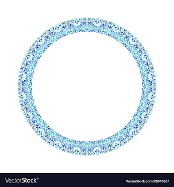 Geometrical colorful floral circle - abstract vector image