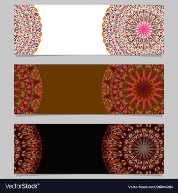 Geometrical colorful floral mandala banner vector image