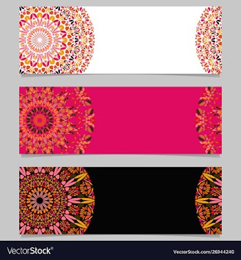 Geometrical colorful flower mandala banner vector image