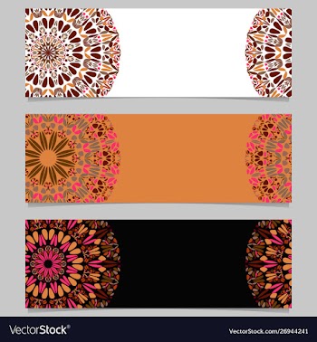 Geometrical colorful horizontal flower mandala vector image
